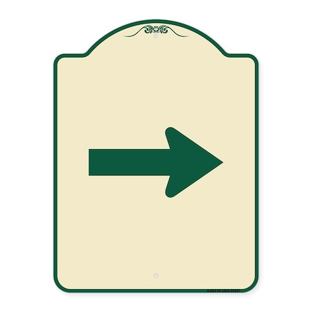 Signmission Designer Series Sign Arrow Green, Tan & Green Heavy-Gauge Aluminum Sign, 24" x 18", TG-1824-24337 A-DES-TG-1824-24337